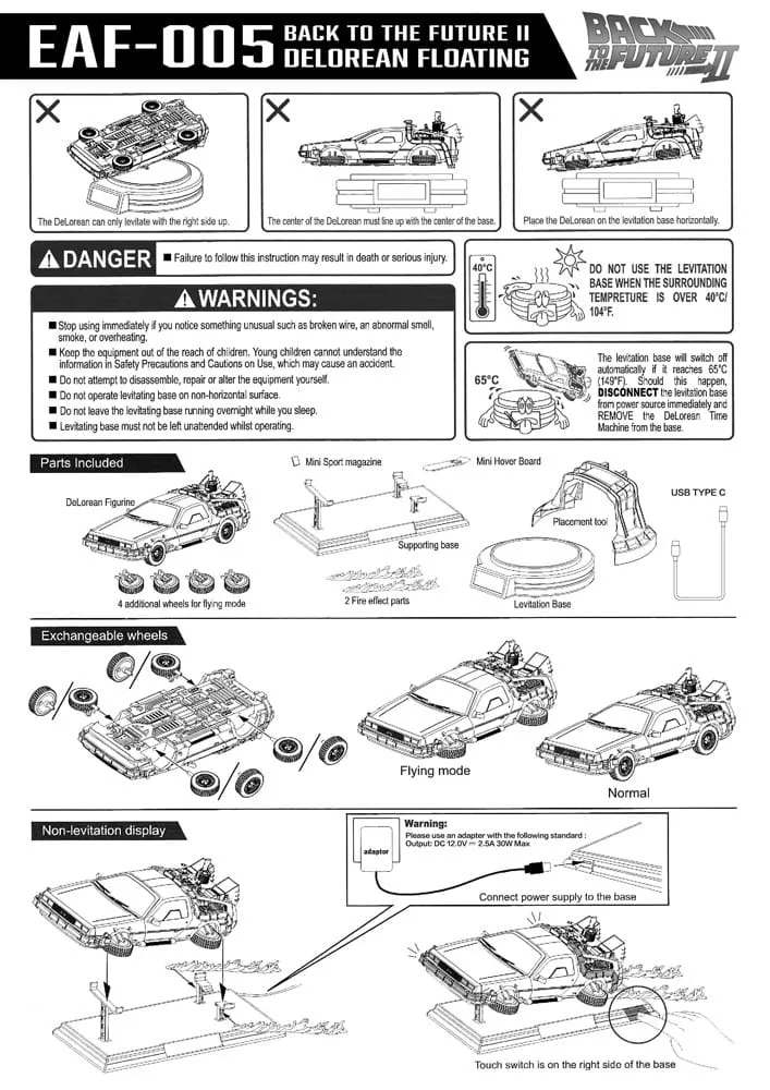 back to the future egg attack floating statue back to the future ii delorean deluxe version heo eu exclusive 20 cm  replicas  movies  diecast