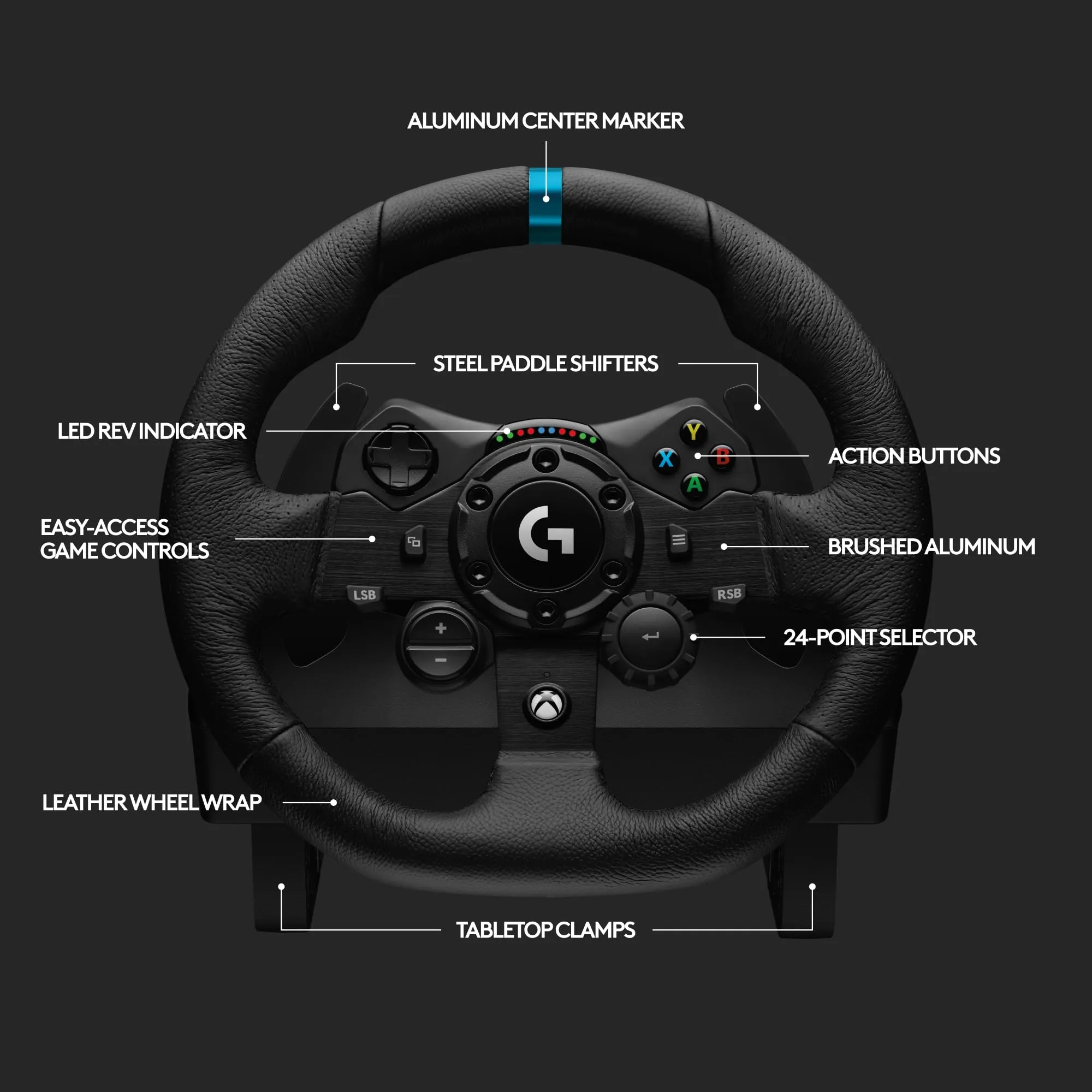 Certified Refurbished - Logitech G923 Racing Wheel and Pedals for Xbox Series X|S, Xbox One and PC