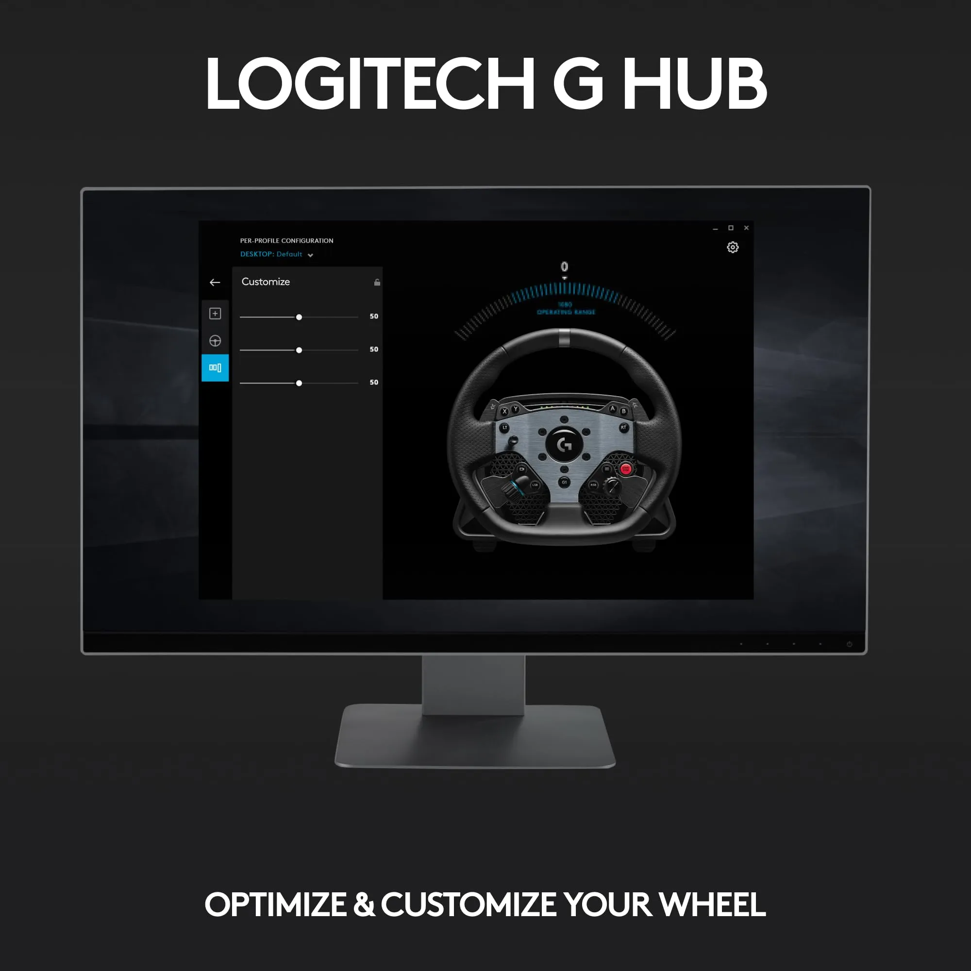 Logitech PRO - Certified Refurbished Black Racing Wheel for PC with Advanced TRUEFORCE Force Feedback Technology