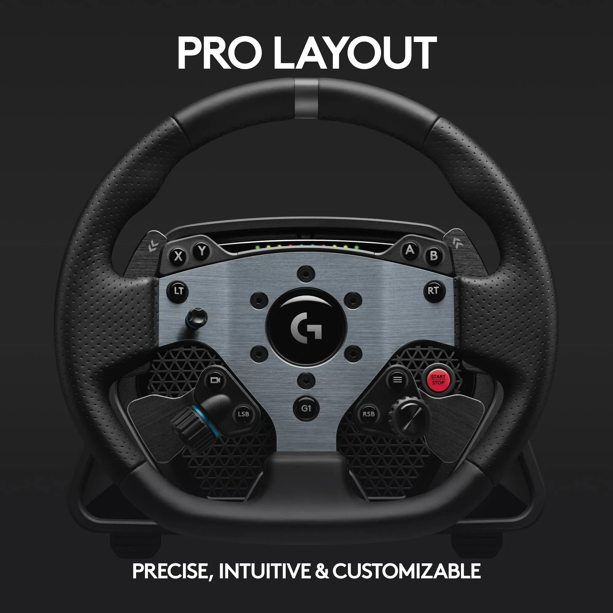 Logitech PRO - Certified Refurbished Black Racing Wheel for PC with Advanced TRUEFORCE Force Feedback Technology