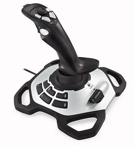 Extreme 3D Pro Joystick for Windows - Enhanced Precision and Control, Black/Silver Color