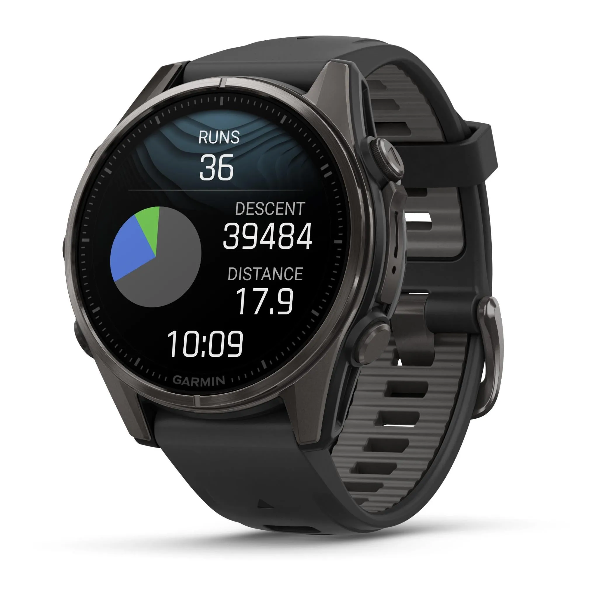 Garmin fenix® 8 43mm AMOLED Sapphire Edition Carbon Grey Titanium with Pebble Grey Band