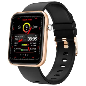 Maxima Vibe Newly Launched Smart Watch with 1.69" HD Display, Sleek Metal Oil Finish, HR& SpO2 & Sleep Monitor, 100  Watch Face & 100  Sports Modes, IP68 & 10 Days Battery Life Smartwatch (Gold)