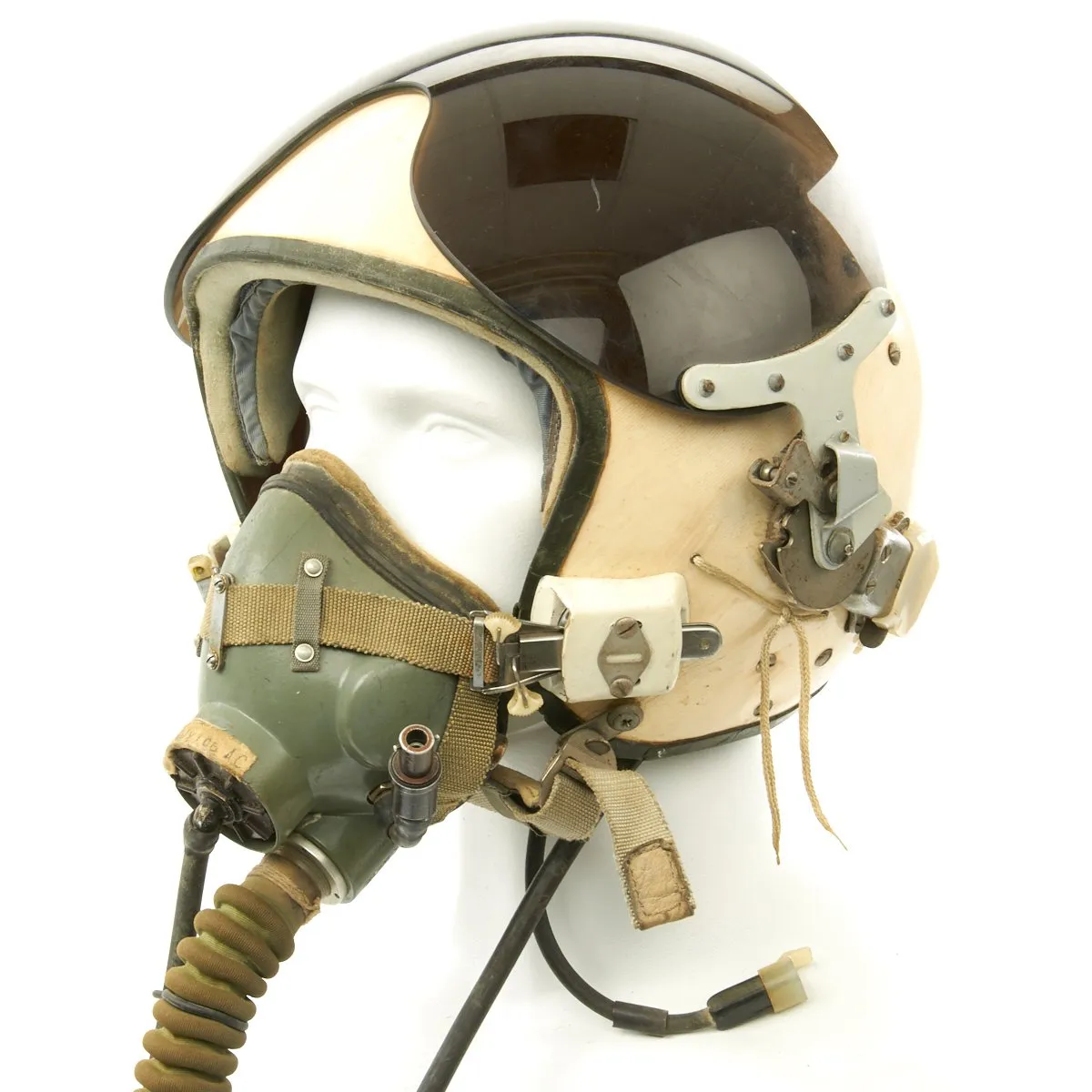 Original Cold War Soviet MIG Jet Fighter Flying Helmet ZSh-5MKV2 with Oxygen Mask KM-34