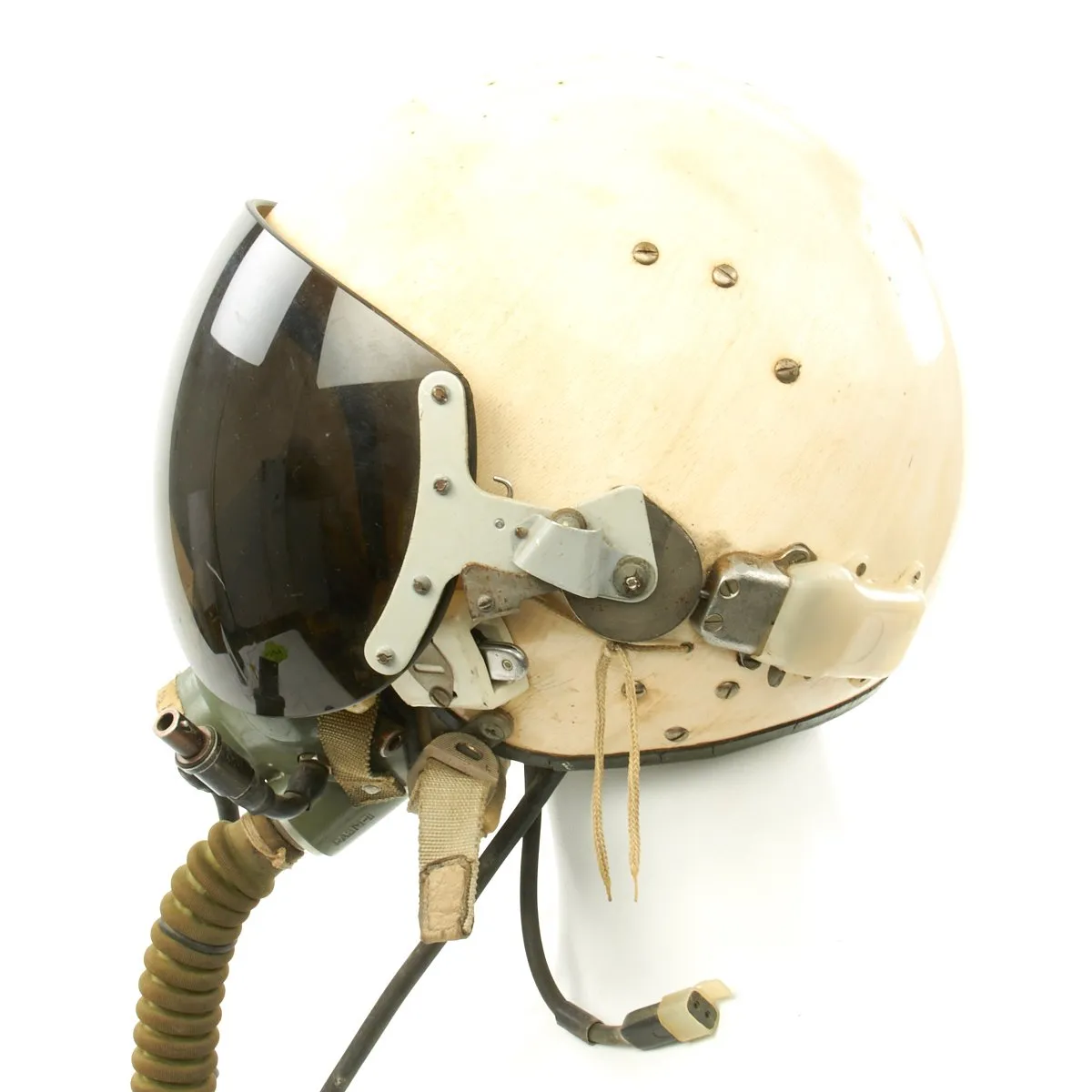 Original Cold War Soviet MIG Jet Fighter Flying Helmet ZSh-5MKV2 with Oxygen Mask KM-34