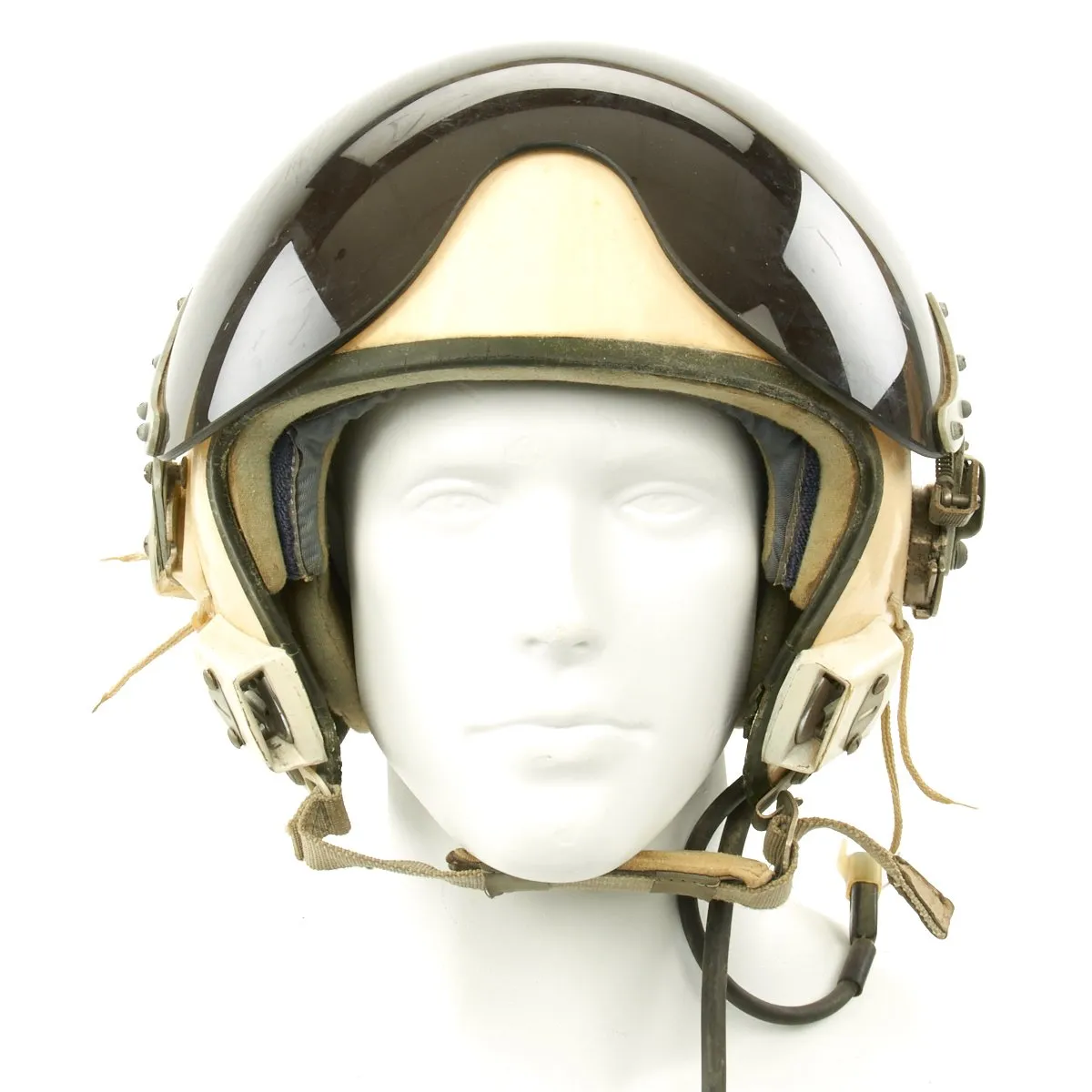 Original Cold War Soviet MIG Jet Fighter Flying Helmet ZSh-5MKV2 with Oxygen Mask KM-34