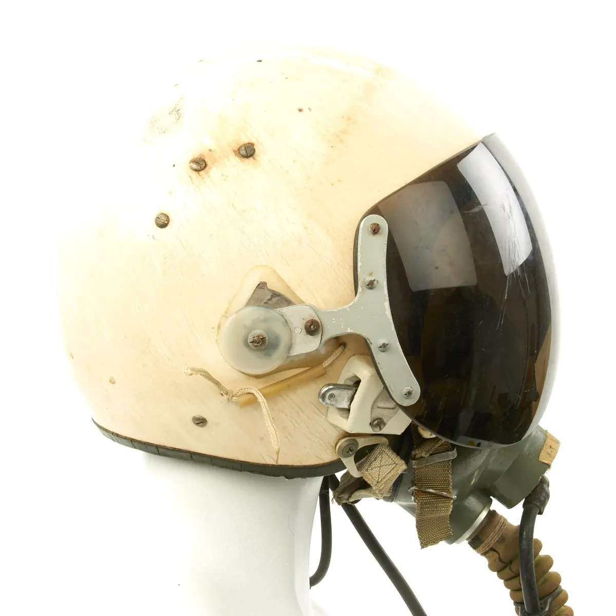 Original Cold War Soviet MIG Jet Fighter Flying Helmet ZSh-5MKV2 with Oxygen Mask KM-34