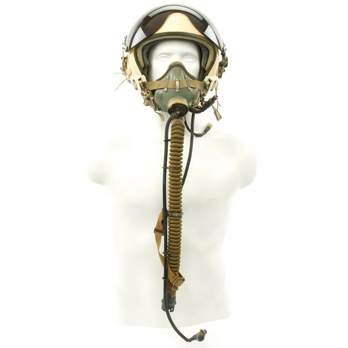 Original Cold War Soviet MIG Jet Fighter Flying Helmet ZSh-5MKV2 with Oxygen Mask KM-34