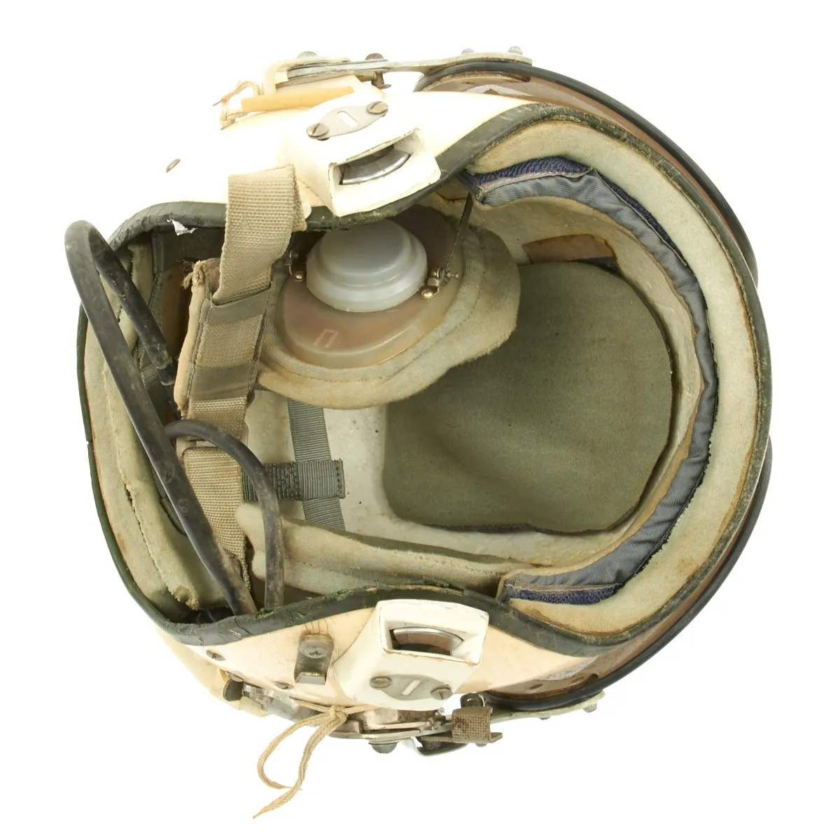 Original Cold War Soviet MIG Jet Fighter Flying Helmet ZSh-5MKV2 with Oxygen Mask KM-34