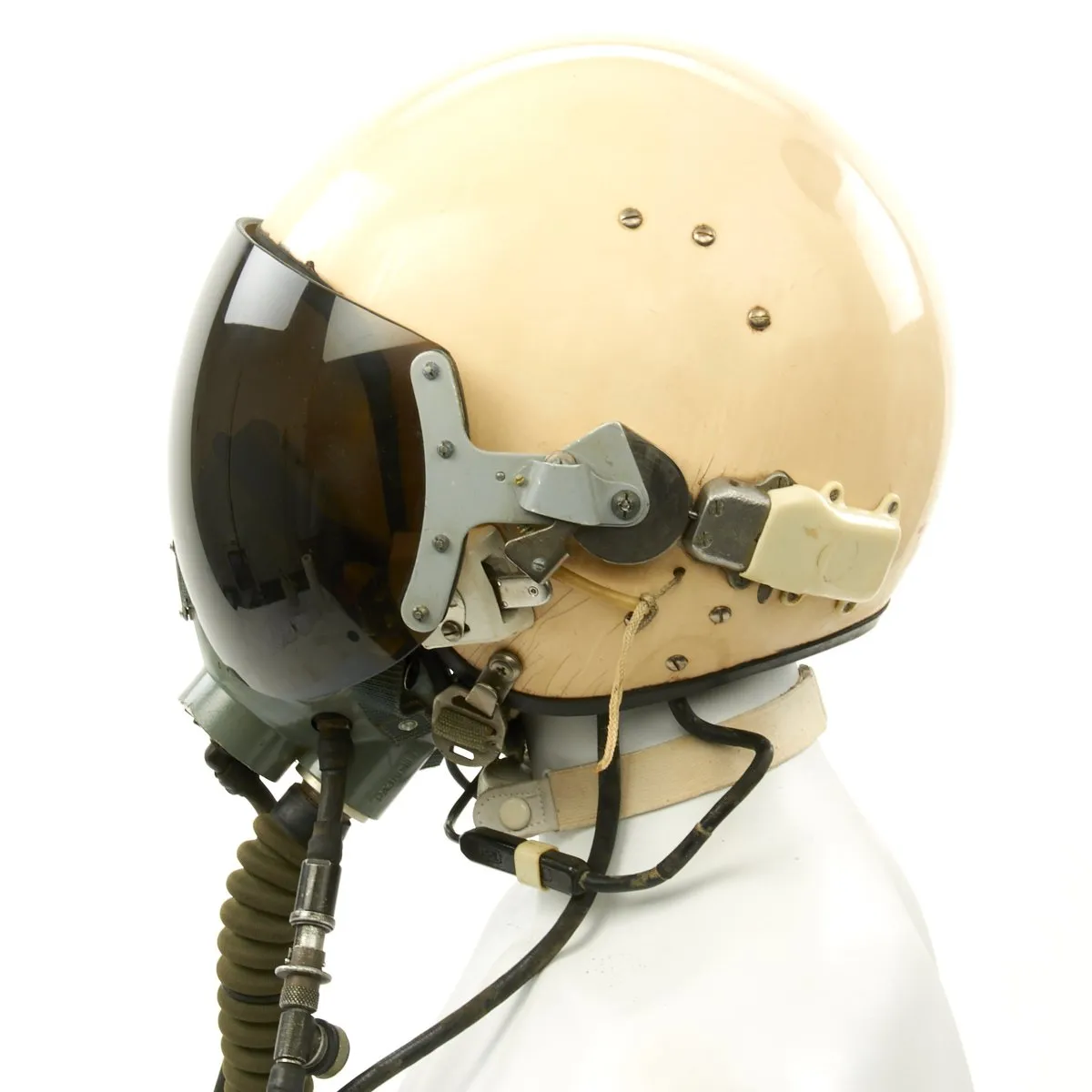 Original Cold War Soviet MIG Jet Fighter Flying Helmet ZSh-5MKV2 with Oxygen Mask KM-34D2