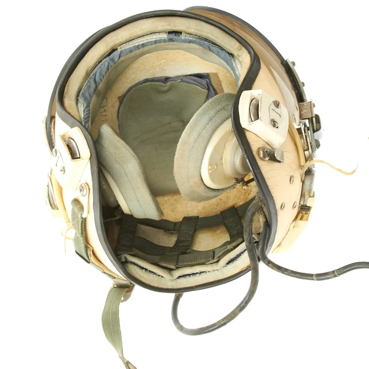 Original Cold War Soviet MIG Jet Fighter Flying Helmet ZSh-5MKV2 with Oxygen Mask KM-34D2