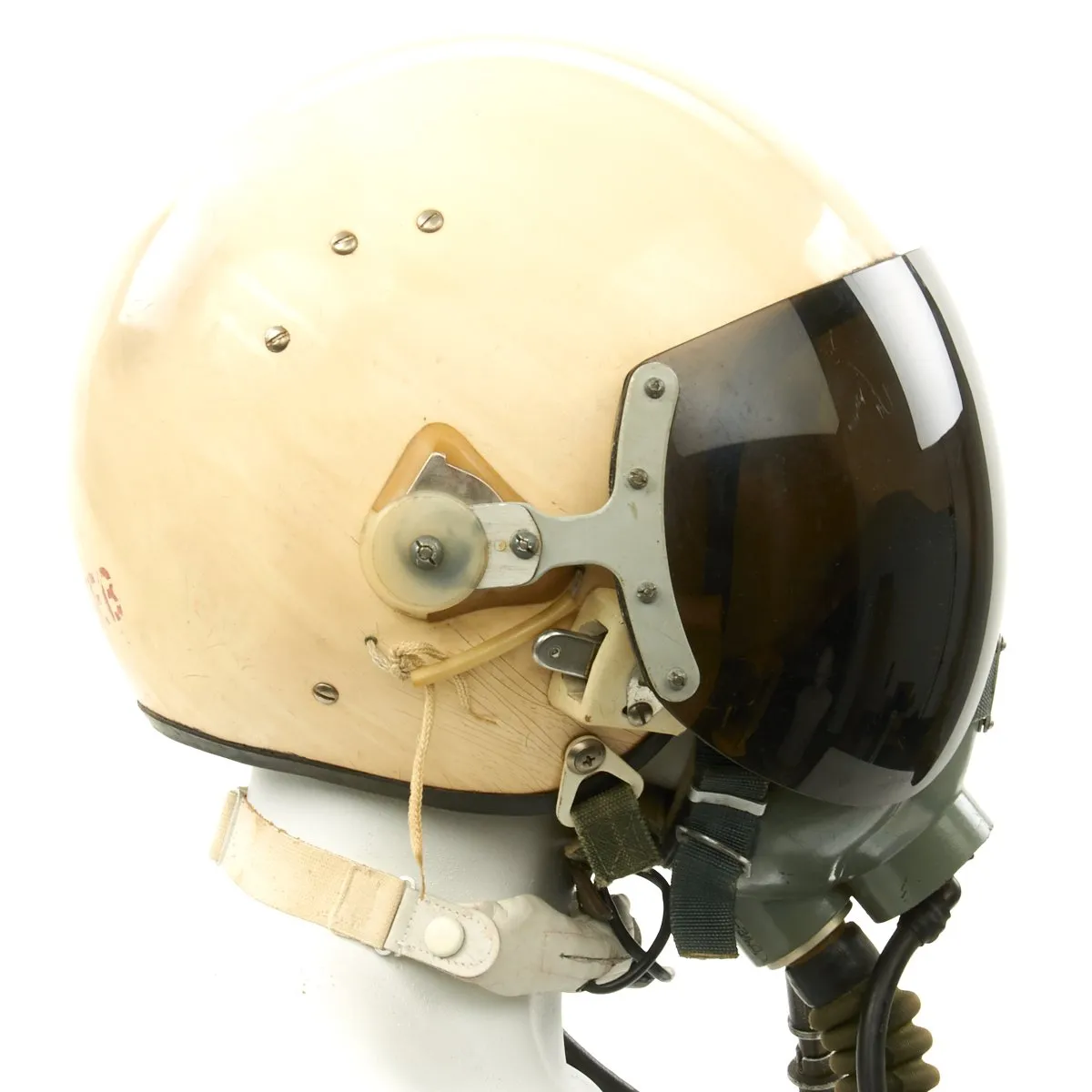 Original Cold War Soviet MIG Jet Fighter Flying Helmet ZSh-5MKV2 with Oxygen Mask KM-34D2