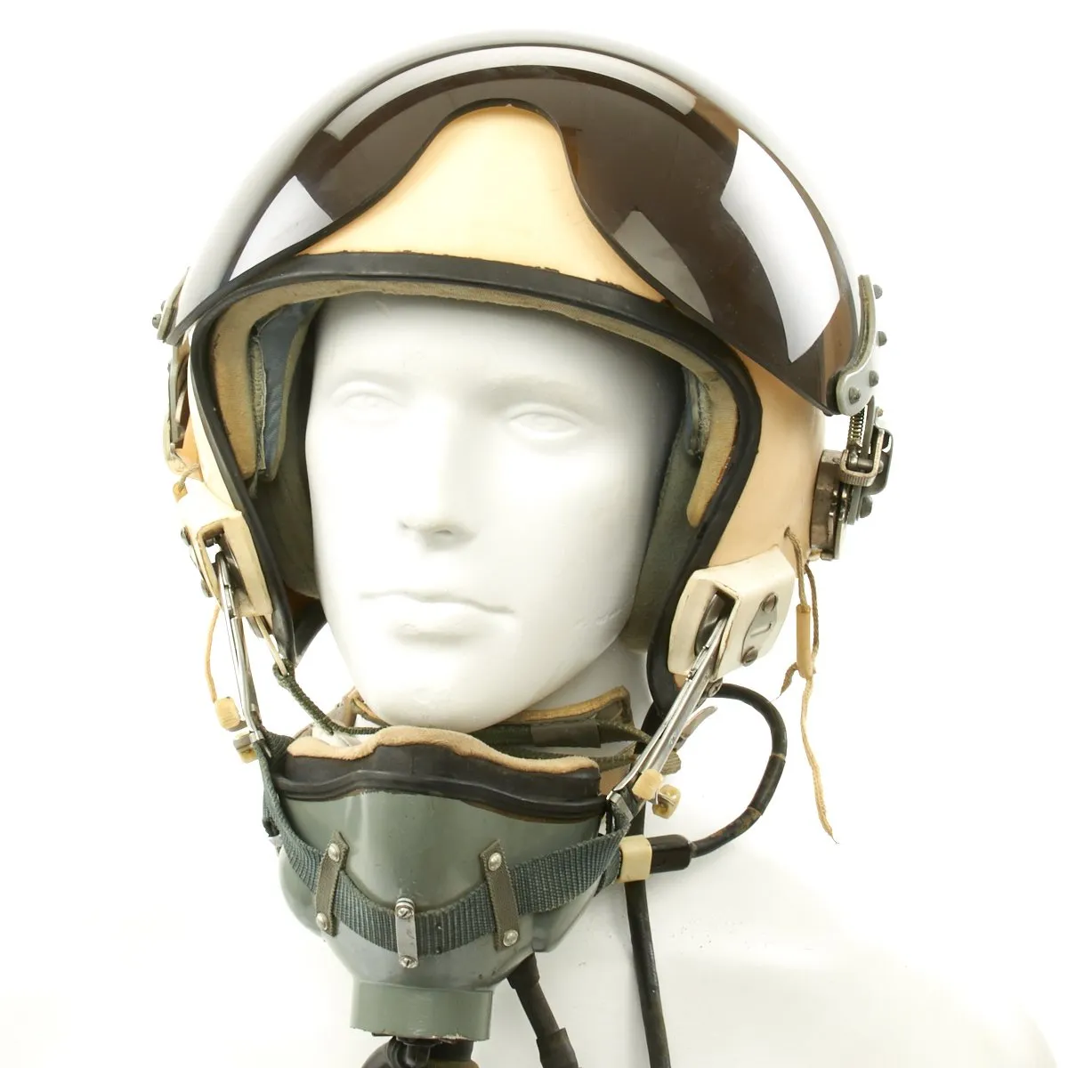 Original Cold War Soviet MIG Jet Fighter Flying Helmet ZSh-5MKV2 with Oxygen Mask KM-34D2