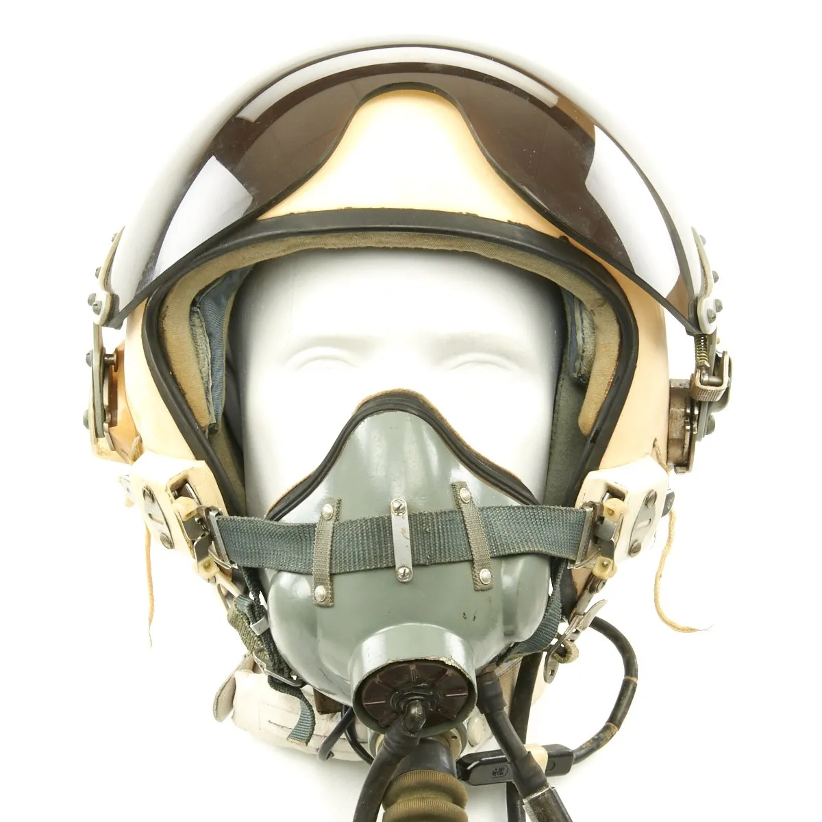 Original Cold War Soviet MIG Jet Fighter Flying Helmet ZSh-5MKV2 with Oxygen Mask KM-34D2