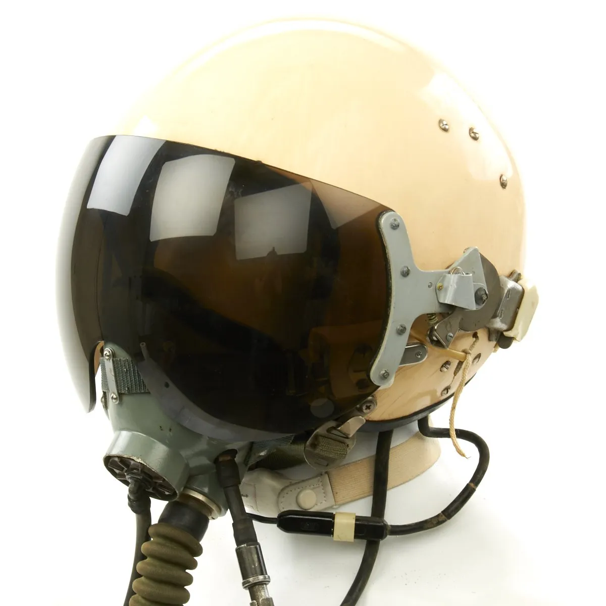 Original Cold War Soviet MIG Jet Fighter Flying Helmet ZSh-5MKV2 with Oxygen Mask KM-34D2