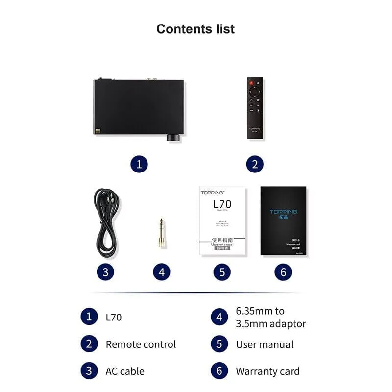 Pre-Order TOPPING L70 Full Balanced NFCA Headphone Amplifier 4Pin XLR/4.4 Balanced/6.35mm SE Output Amp With Remote Control