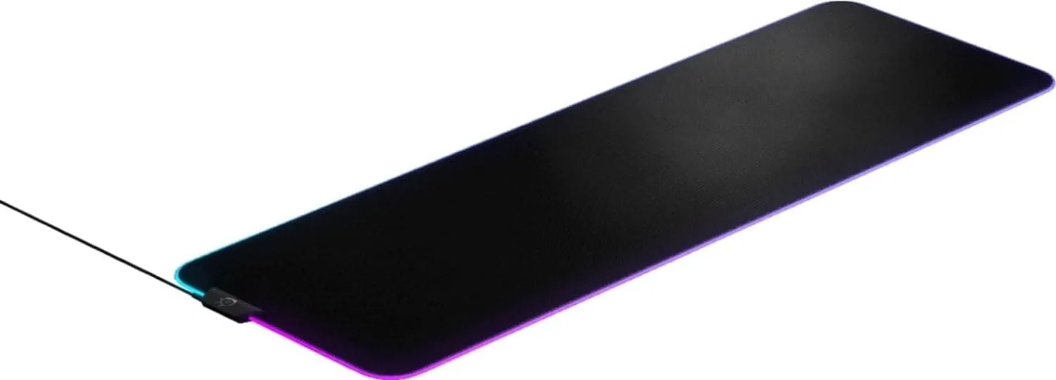 SteelSeries QcK Prism Cloth Gaming Mouse Pad - 2-zone RGB Illumination - Real-time Event Lighting - Optimized For Gaming Sensors - Size XL (900 x 300 x 2mm) - Black   RGB