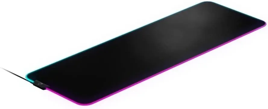 SteelSeries QcK Prism Cloth Gaming Mouse Pad - 2-zone RGB Illumination - Real-time Event Lighting - Optimized For Gaming Sensors - Size XL (900 x 300 x 2mm) - Black   RGB