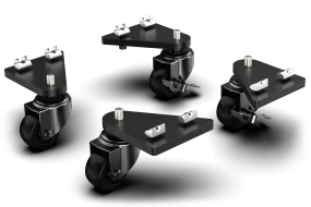 Universal Caster Wheels with Brake & Mounting Brackets