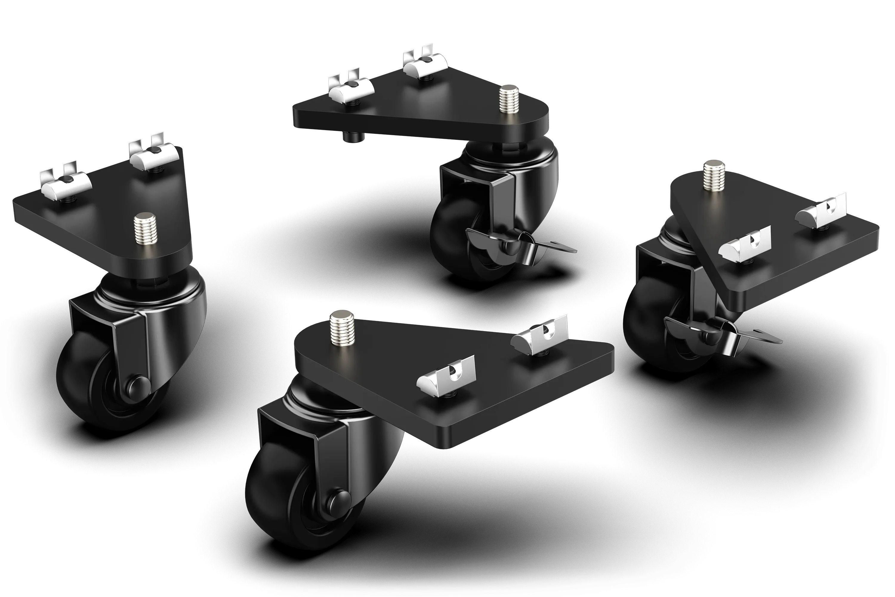 Universal Caster Wheels with Brake & Mounting Brackets