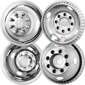 Vevor Wheel Simulators 16" 8 Lug for Ford F350 (1974-1998) Set of 4 Stainless Steel New