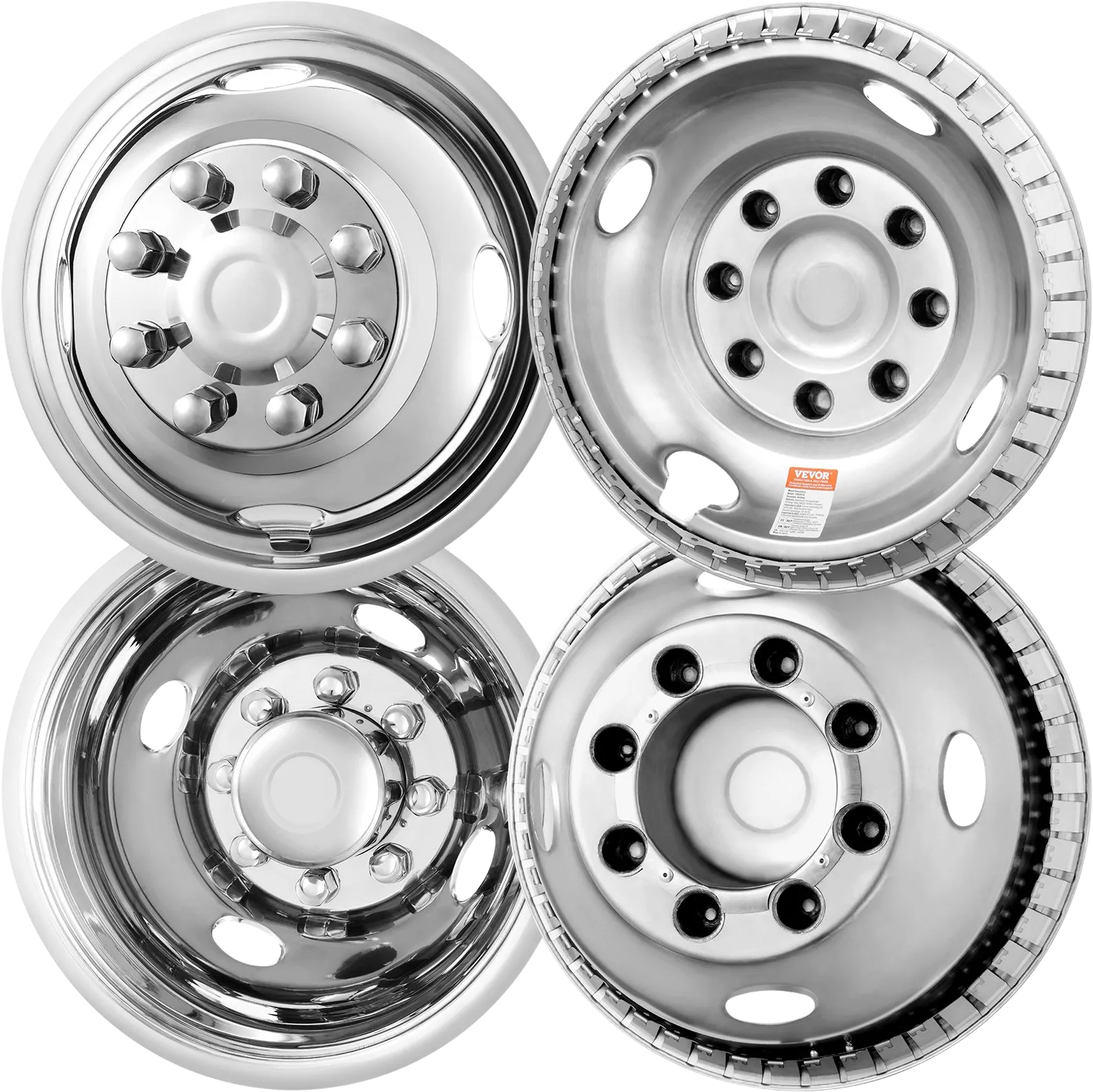 Vevor Wheel Simulators 16" 8 Lug for Ford F350 (1974-1998) Set of 4 Stainless Steel New